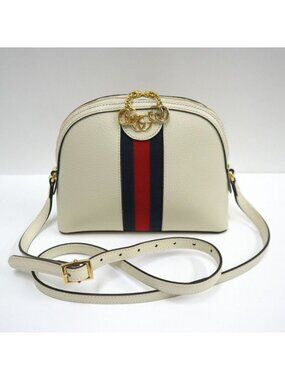 Gucci Ophidia Shoulder Bag Leather White Gold